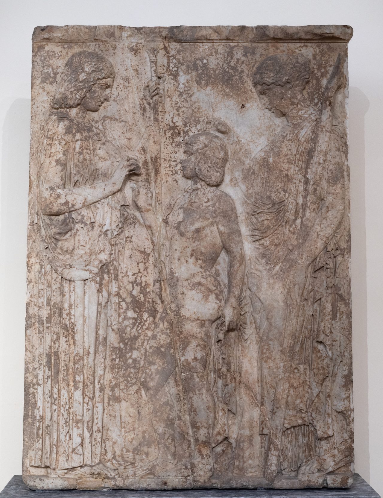 The Great Eleusinian Relief, a Pentelic marble votive relief depicting Demeter, Persephone, and Triptolemos