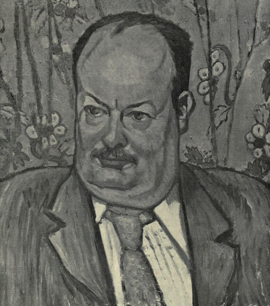 A monochrome halftone reproduction of a painted portrait of the philosopher J. M. E. McTaggart, published in Cambridge Magazine in 1912