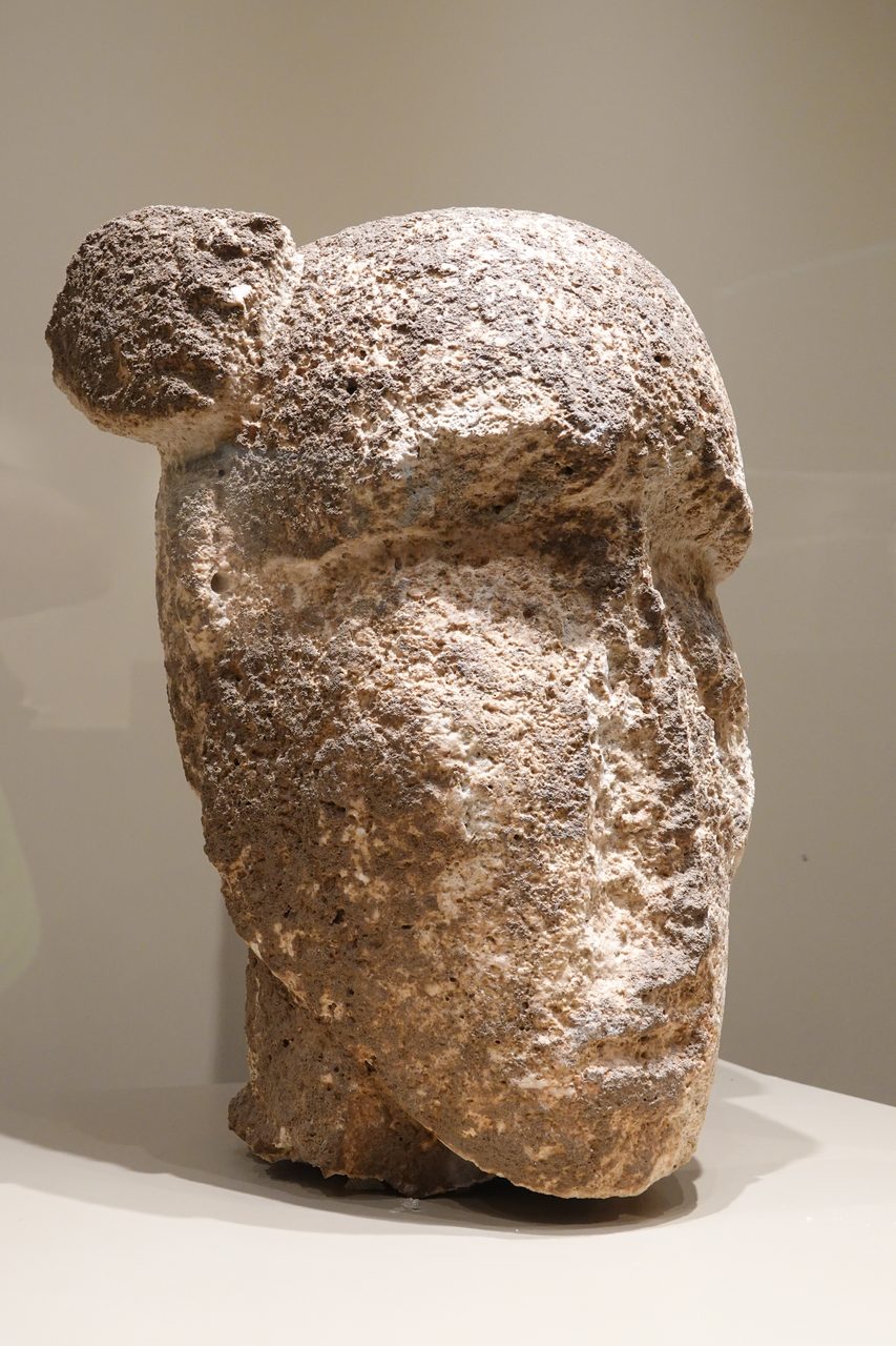 A carved head artifact recovered from Karahan Tepe, on display at the Sanliurfa Archaeology Museum