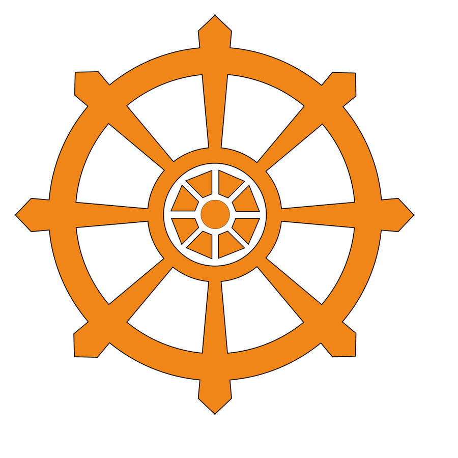 The dharmachakra, the eight-spoked Buddhist Dharma wheel