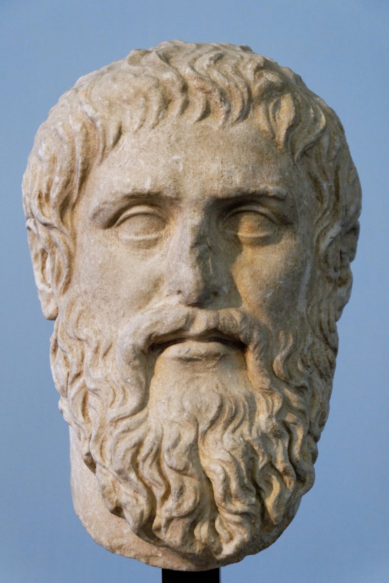 A marble portrait bust of Plato, a Roman copy after a Greek original attributed to Silanion